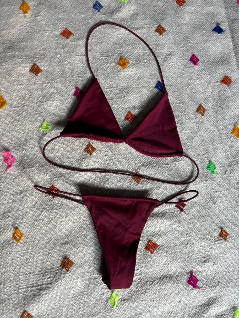 EUC Micro Bikini - Burgundy, Size S